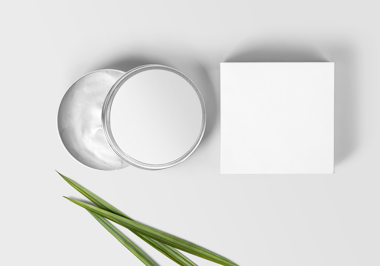 带盒子的铝罐膏类面霜样机插图