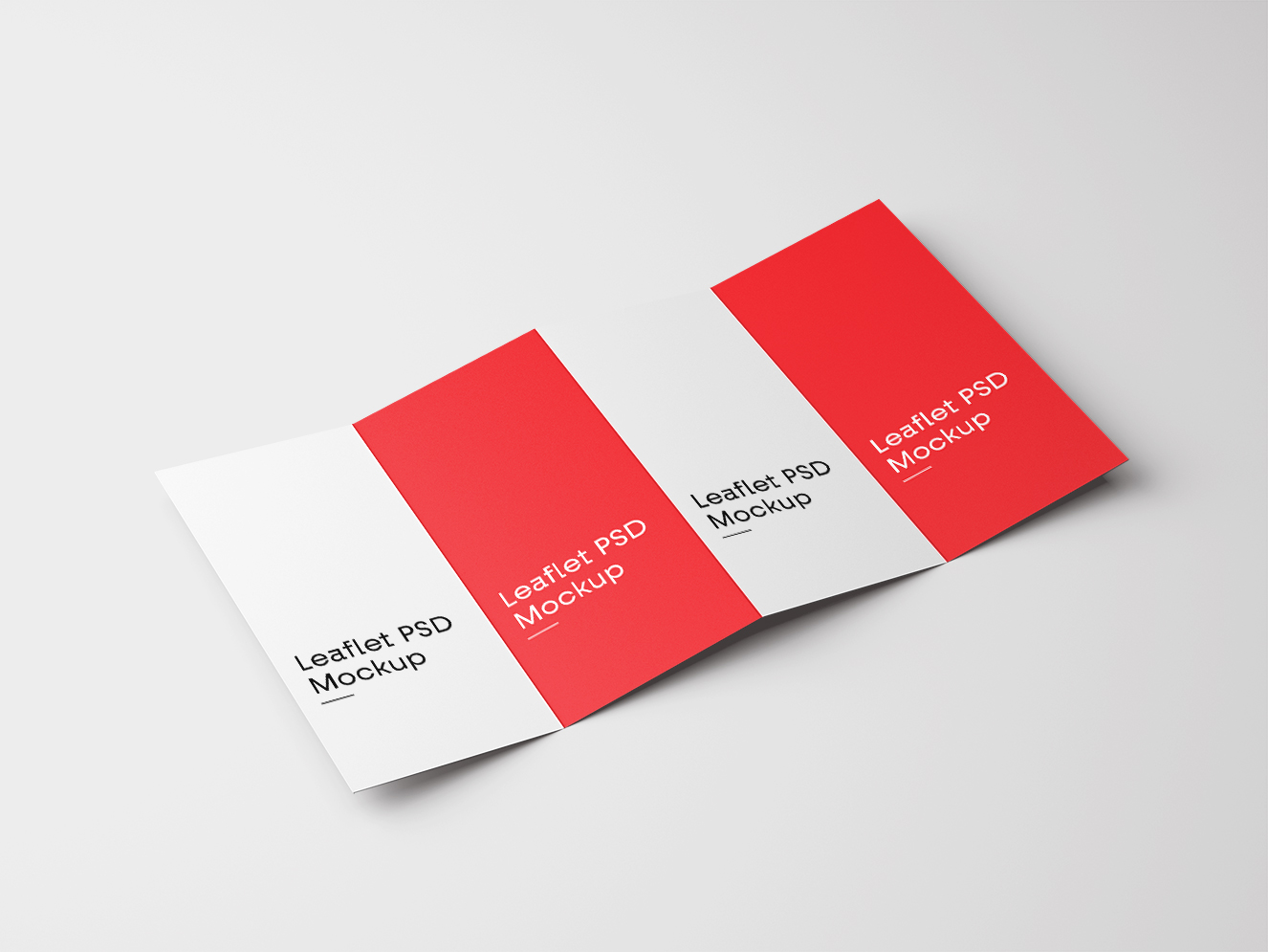 展开的四折页样机插图