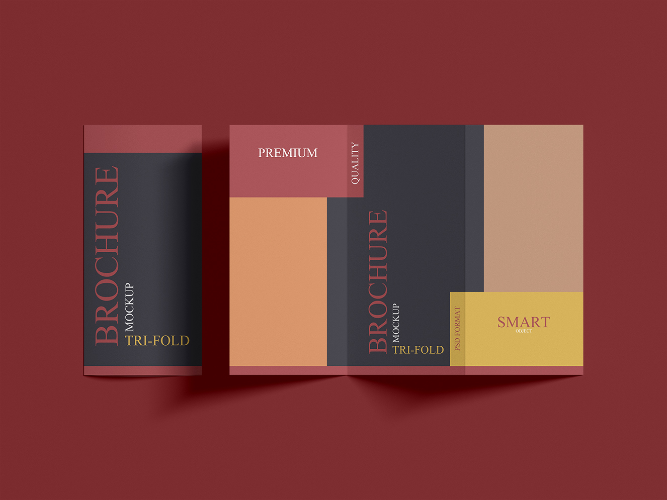 高质感的三折页样机插图