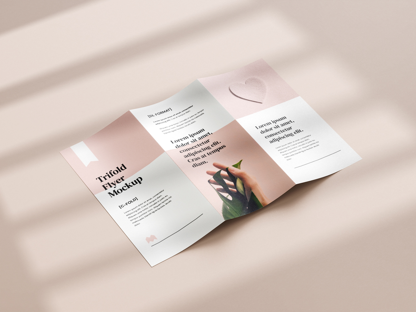 带阴影的三折页样机4组插图