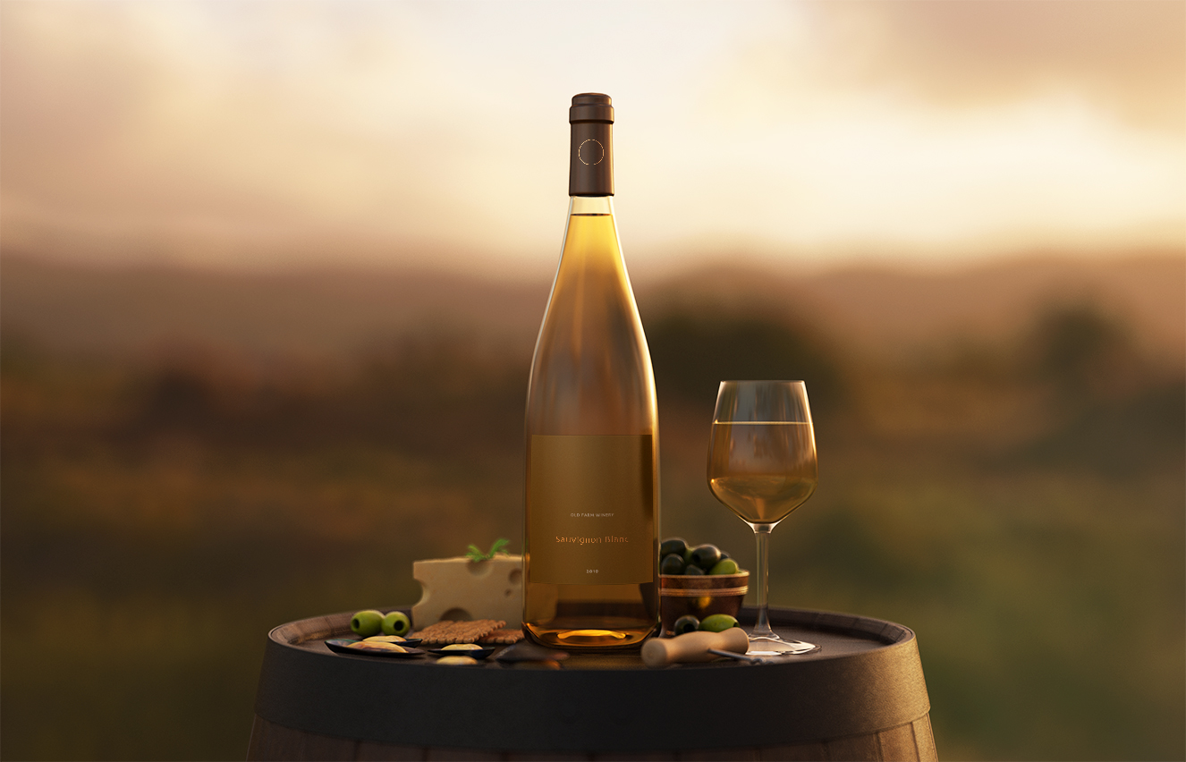 高质感葡萄酒勃艮第瓶样机3组插图