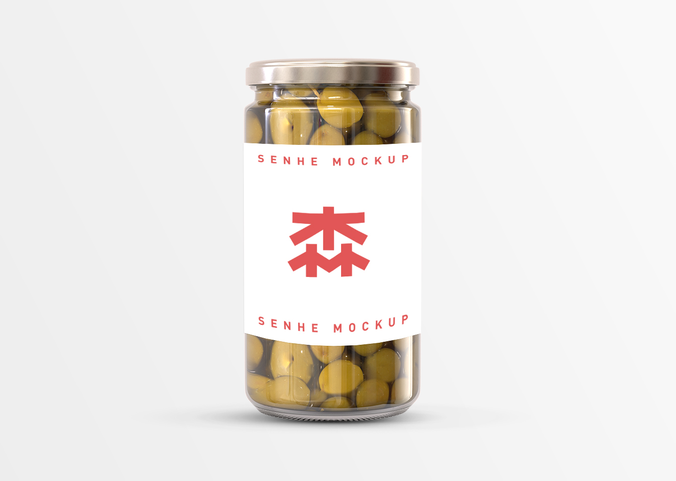 橄榄玻璃罐样机插图