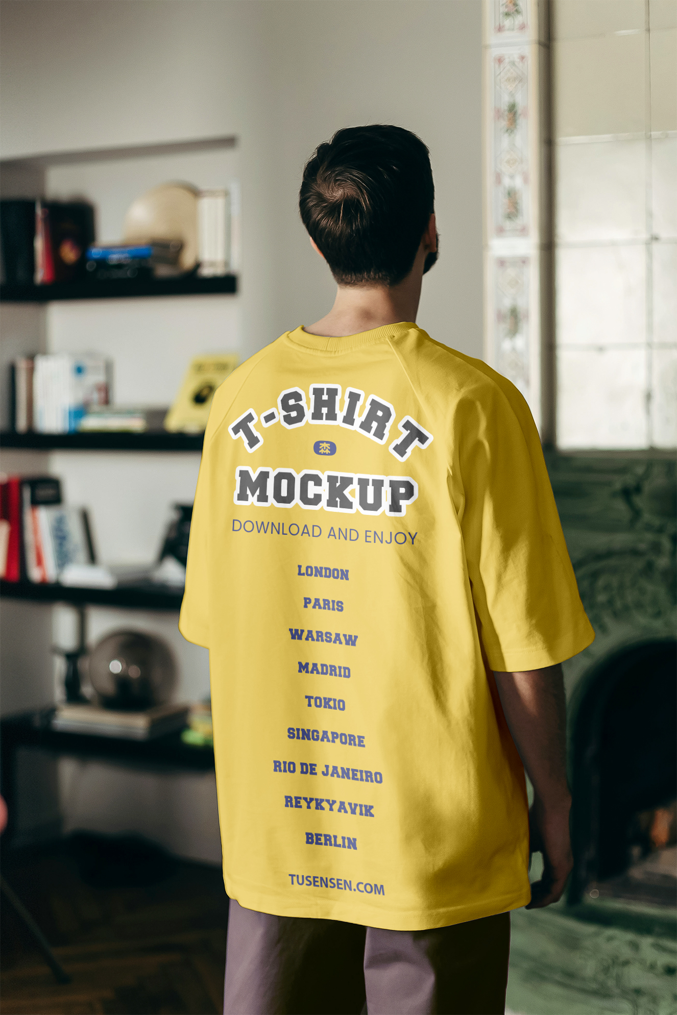 高质感宽松T恤样机插图