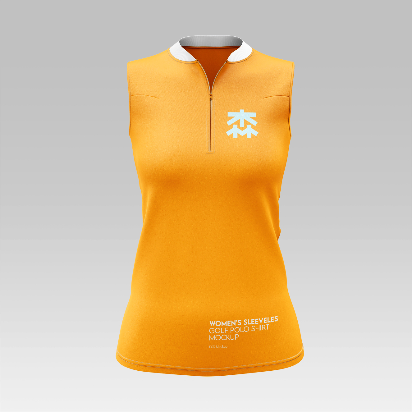 女士无袖高尔夫polo衫样机3组插图