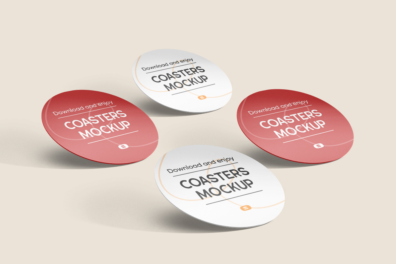 圆形纸杯垫样机插图