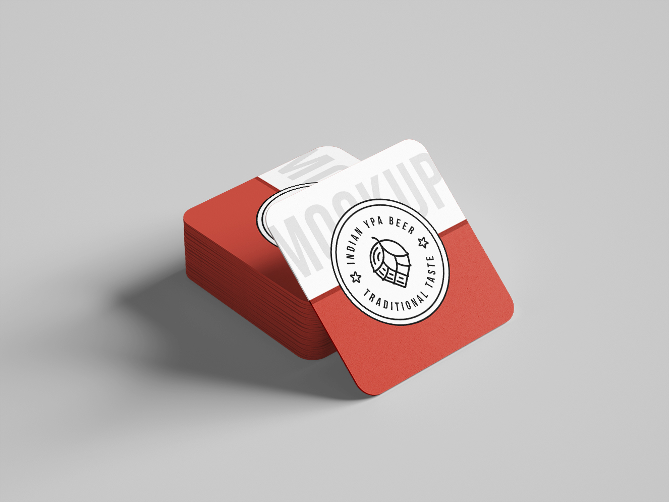 方形杯垫样机插图