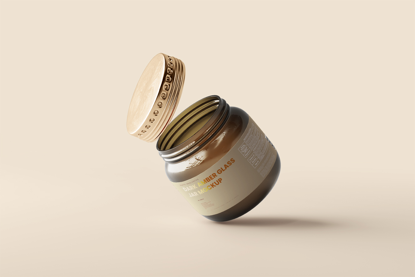 高质感圆形食品玻璃罐样机5组插图1