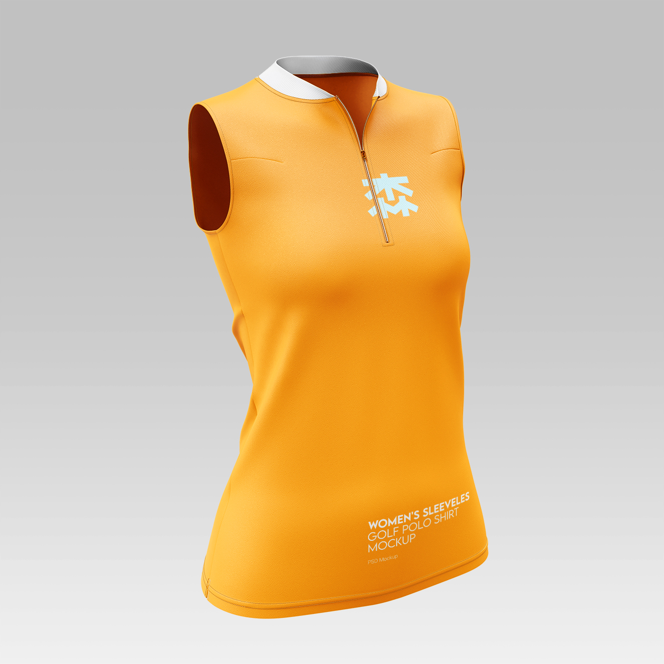 女士无袖高尔夫polo衫样机3组插图1