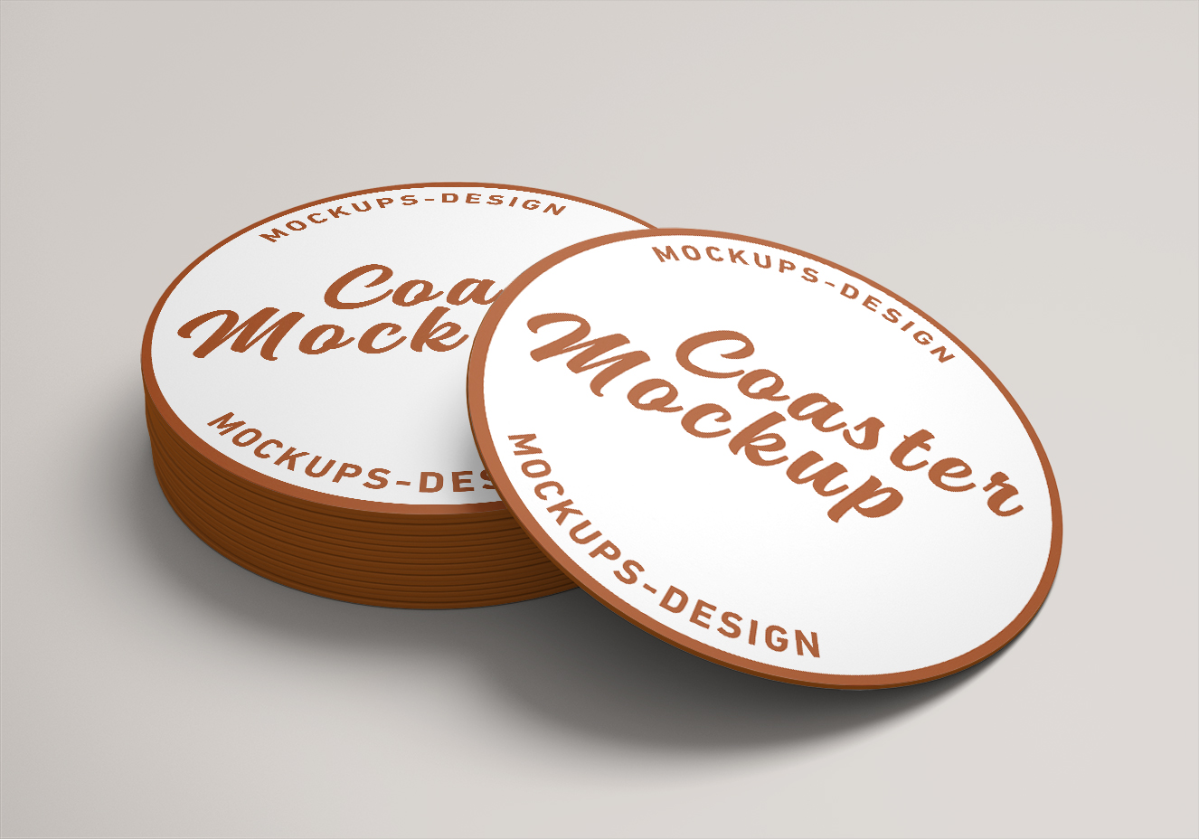 堆叠的圆形杯垫样机4组插图1