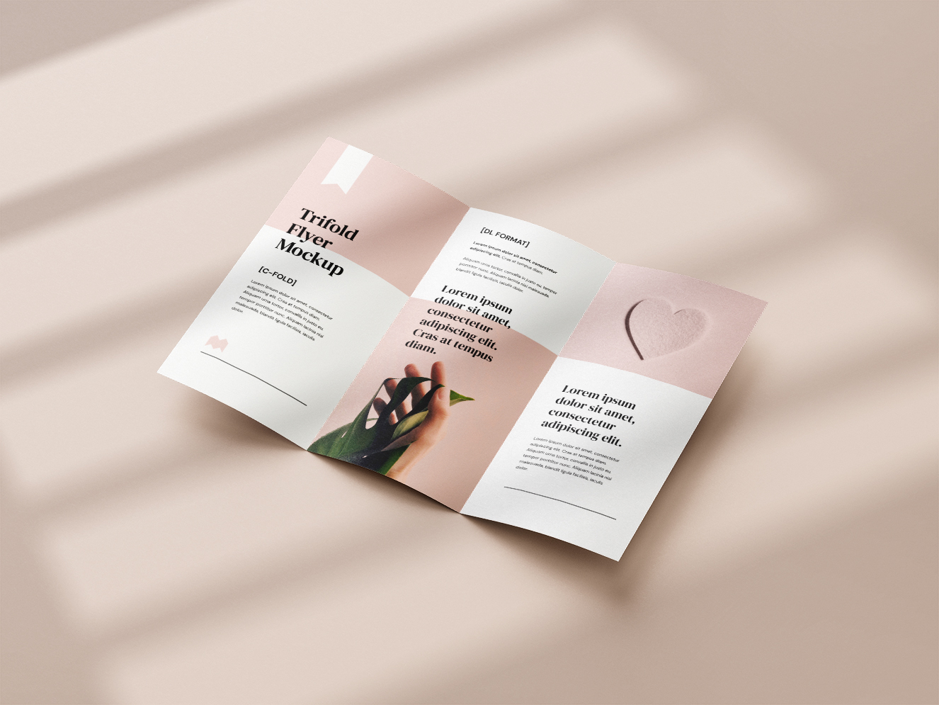 带阴影的三折页样机4组插图1