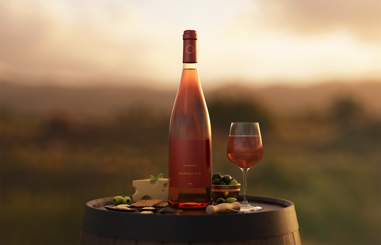 高质感葡萄酒勃艮第瓶样机3组插图1