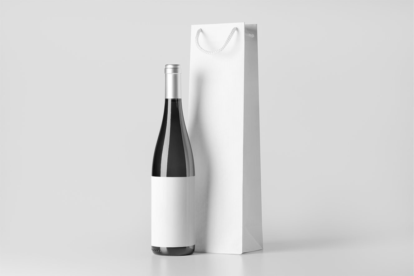 带袋子的葡萄酒红酒样机8组插图1
