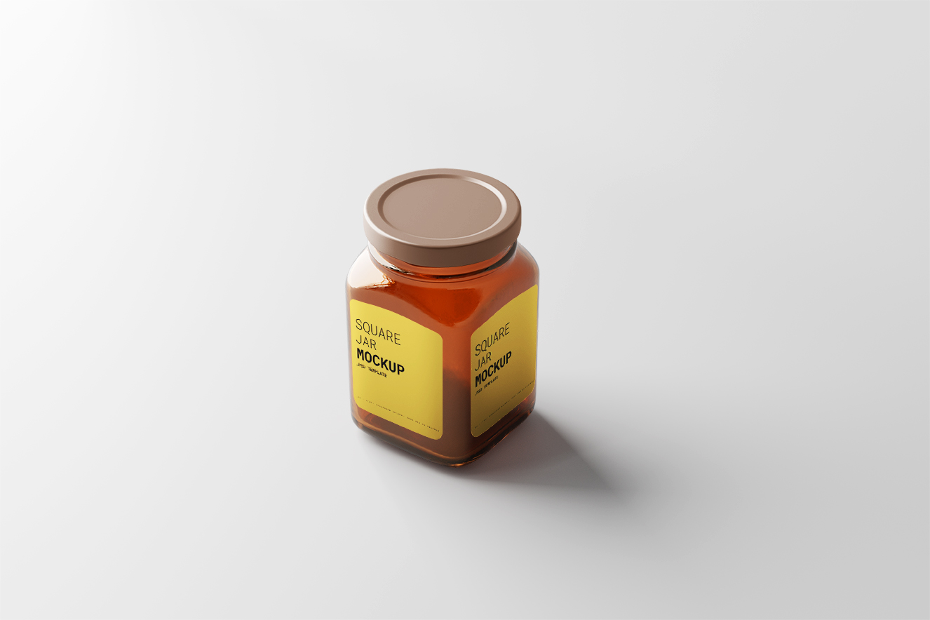 高质感方形食品玻璃罐样机5组插图1