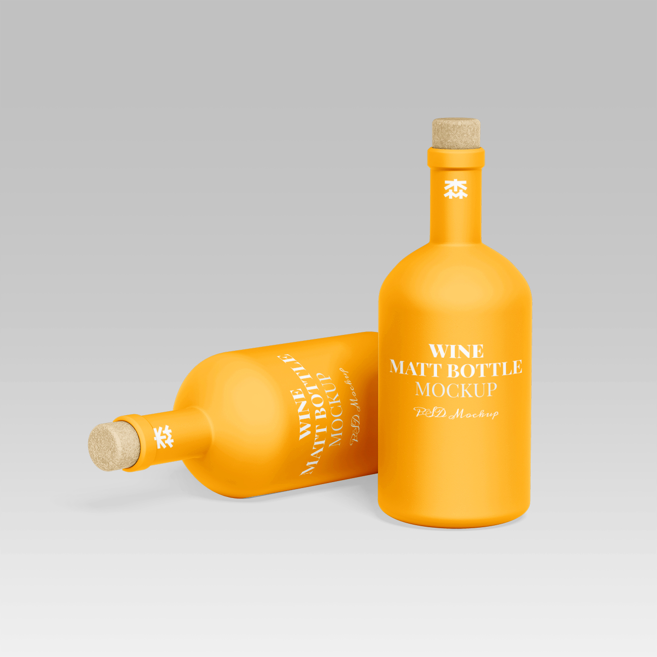 带软木塞的葡萄酒红酒哑光瓶样机3组插图2