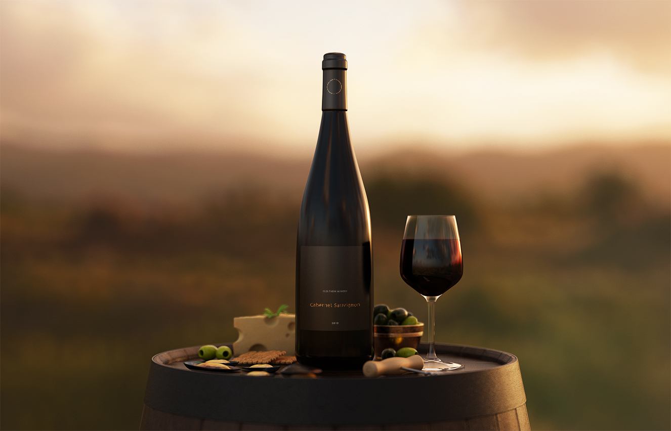 高质感葡萄酒勃艮第瓶样机3组插图2