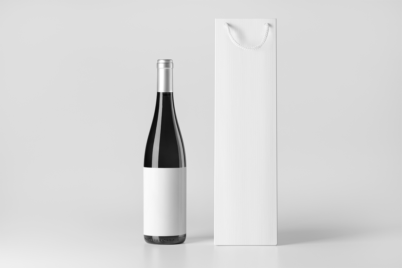 带袋子的葡萄酒红酒样机8组插图2