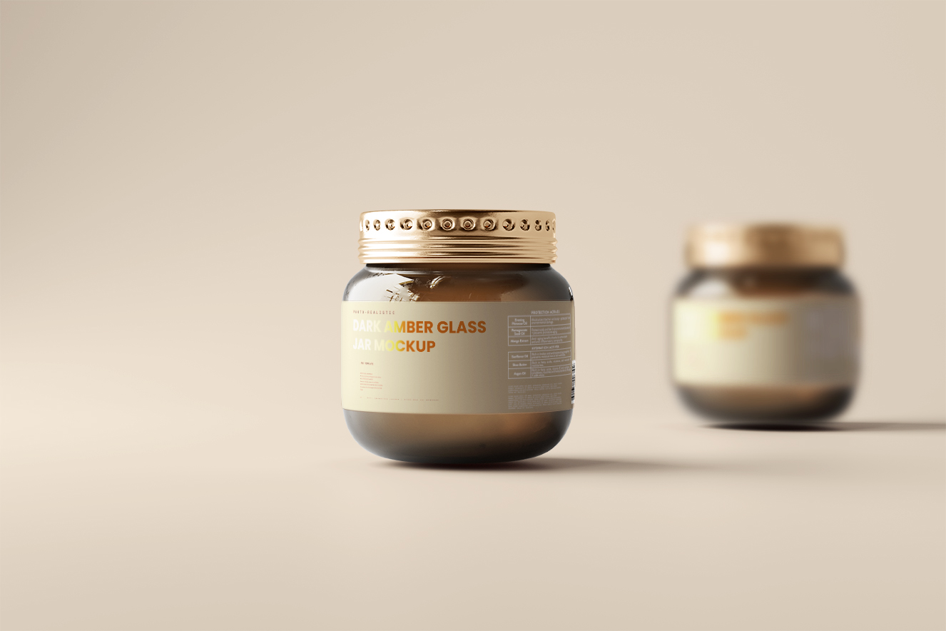 高质感圆形食品玻璃罐样机5组插图2