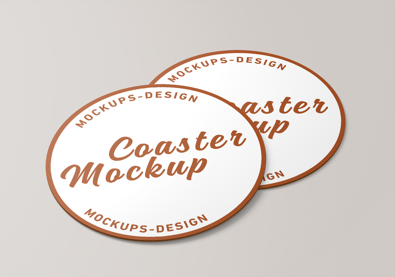 堆叠的圆形杯垫样机4组插图3