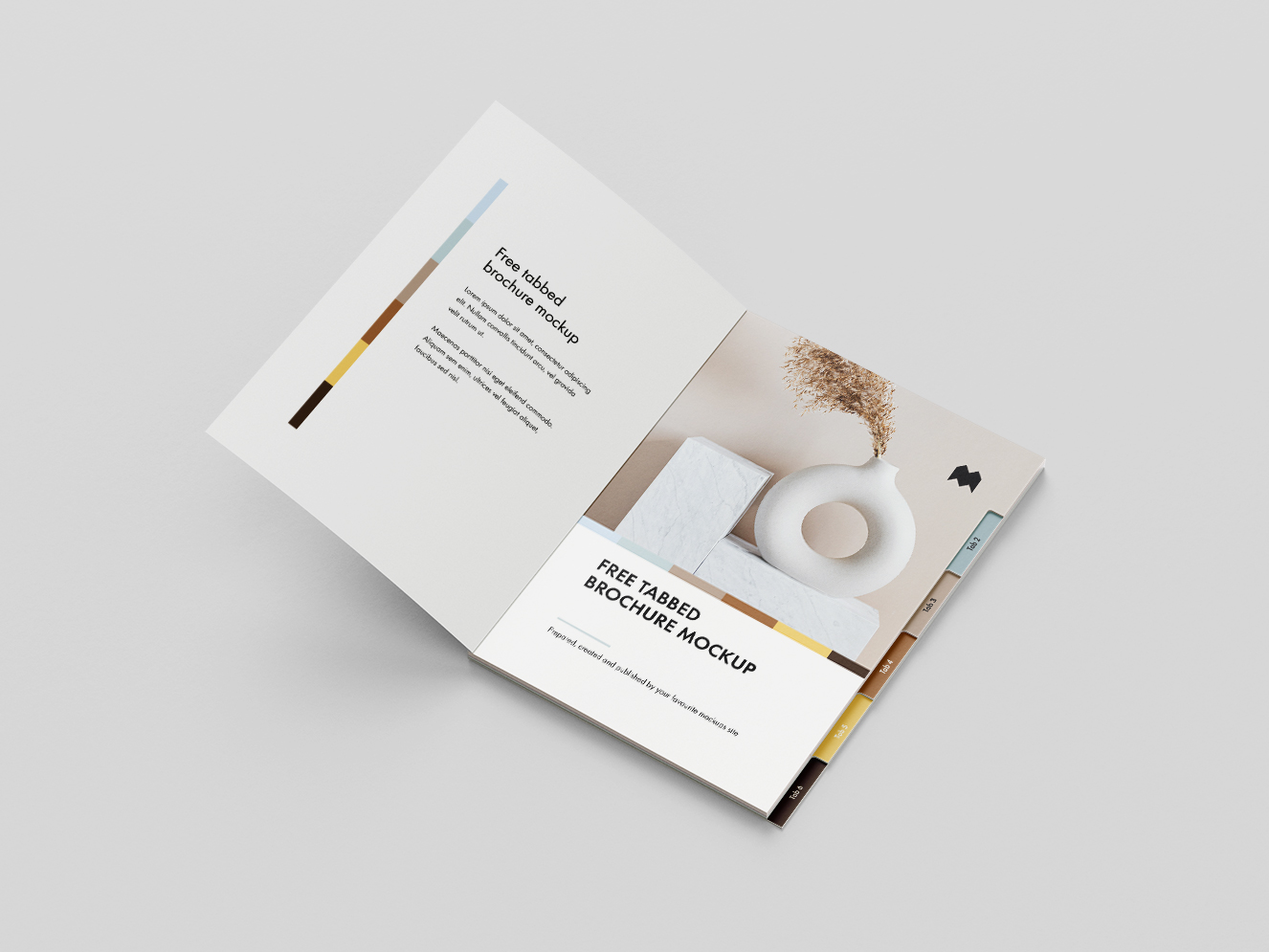 带标签和折叠的杂志画册样机5组插图3