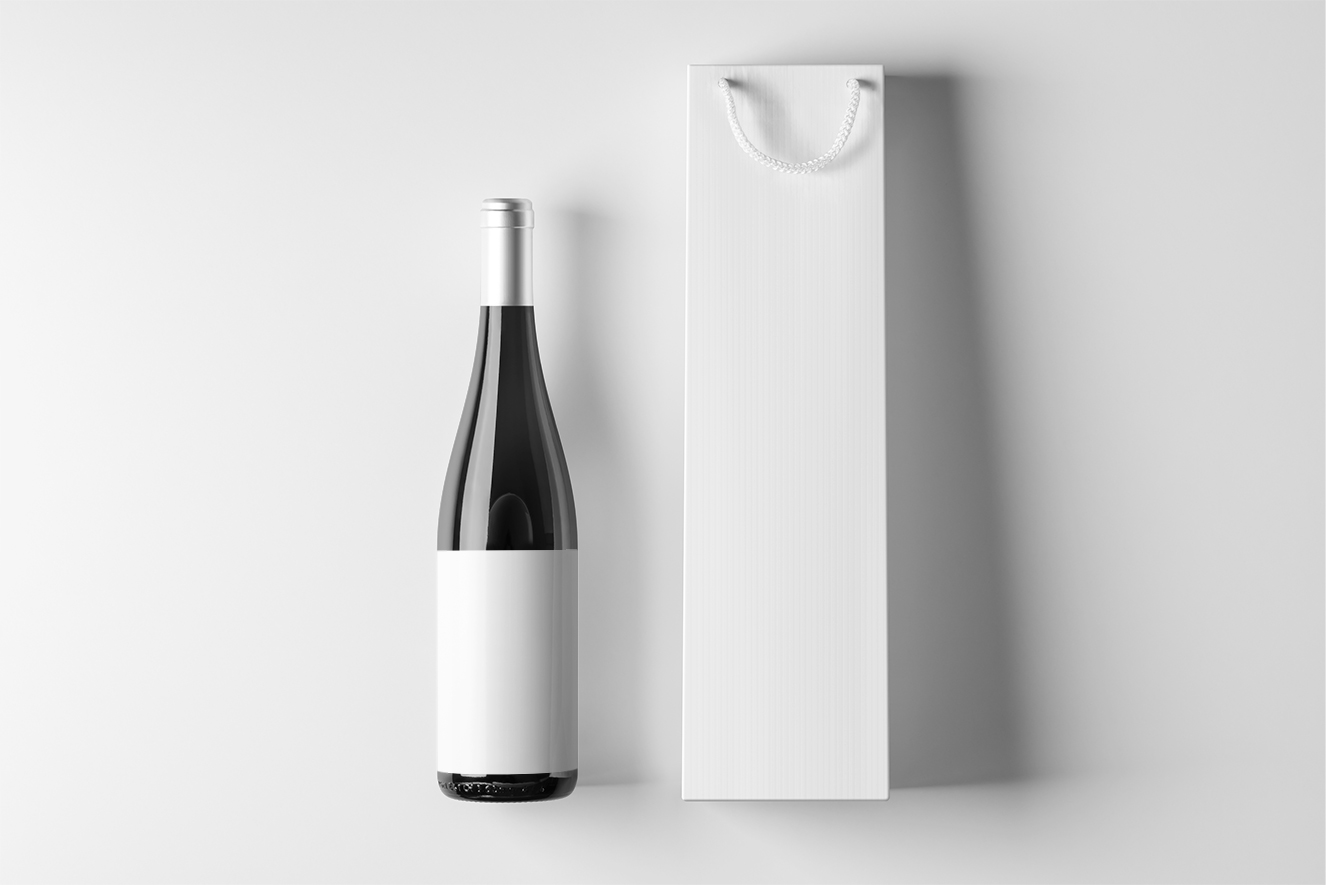 带袋子的葡萄酒红酒样机8组插图3
