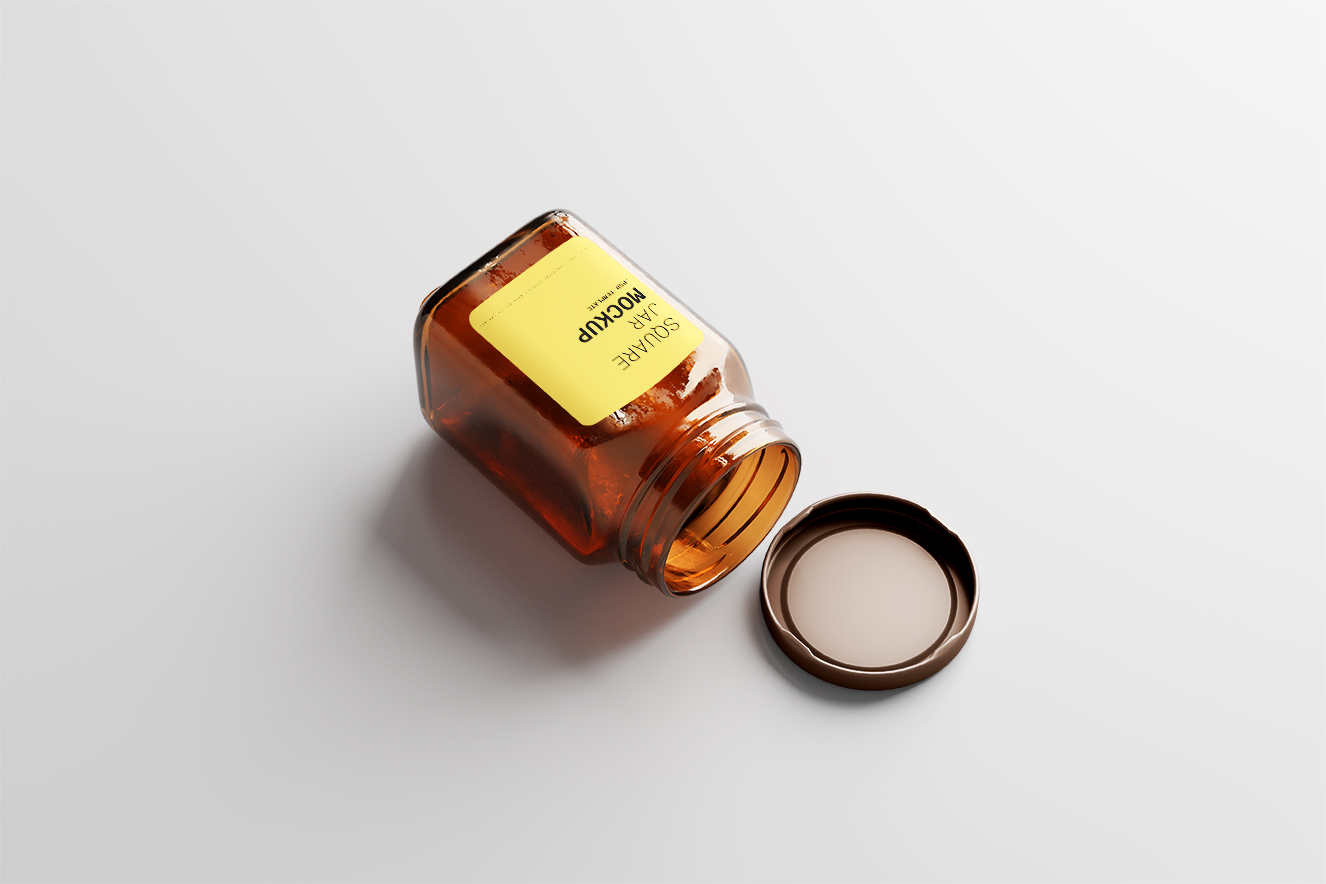 高质感方形食品玻璃罐样机5组插图4