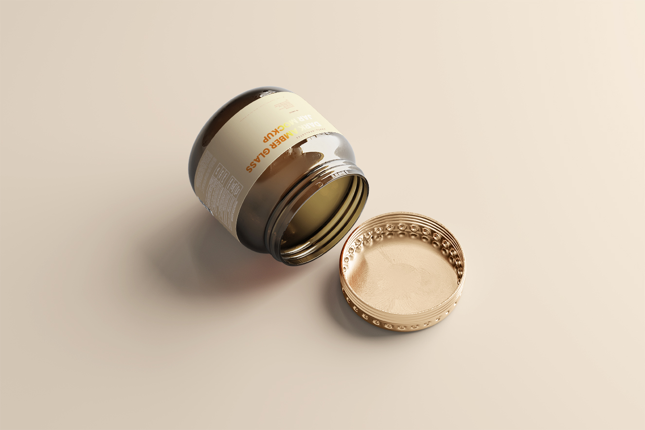 高质感圆形食品玻璃罐样机5组插图4