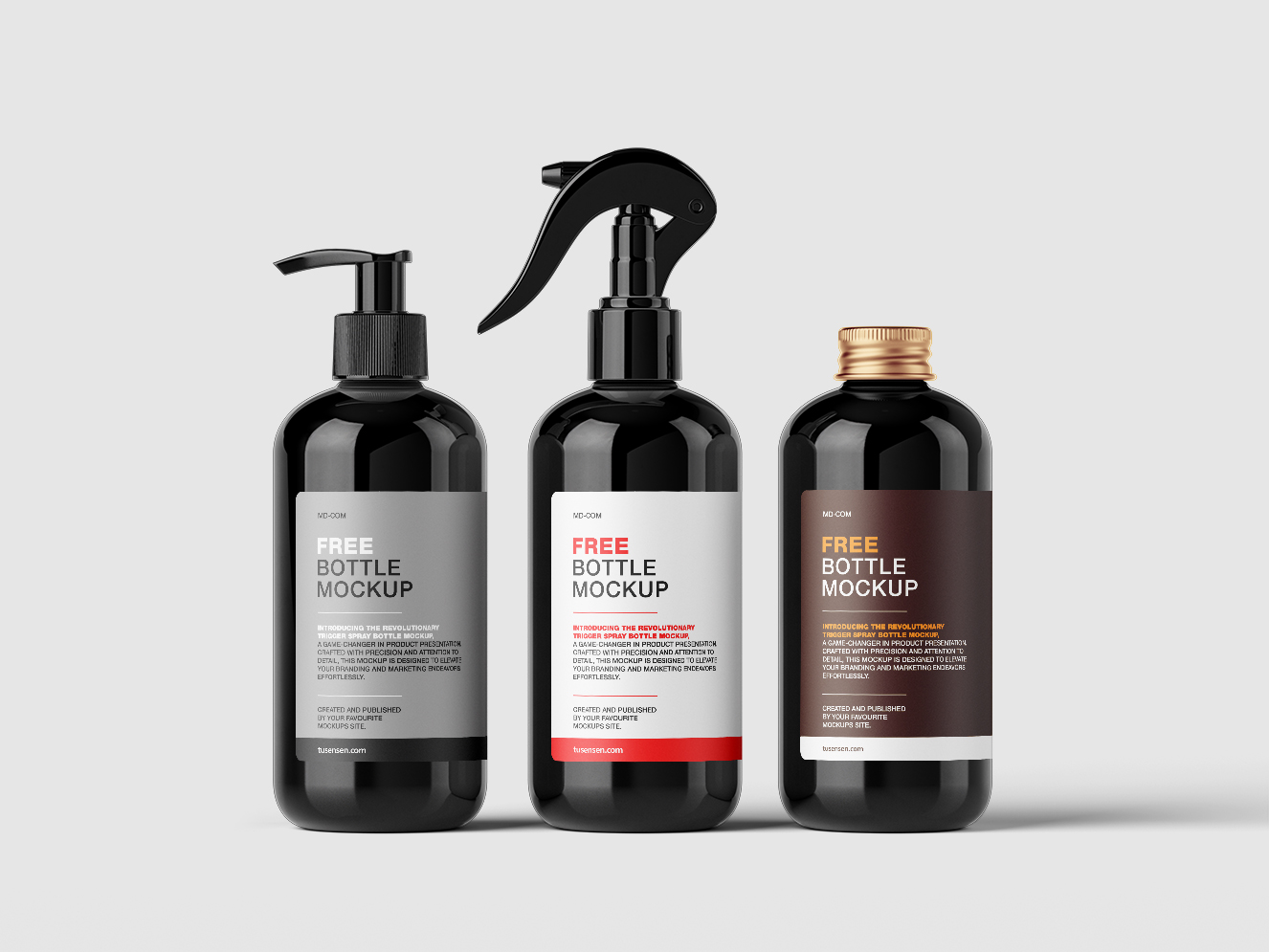 高质量按压瓶清洁喷雾瓶样机组合6组插图2