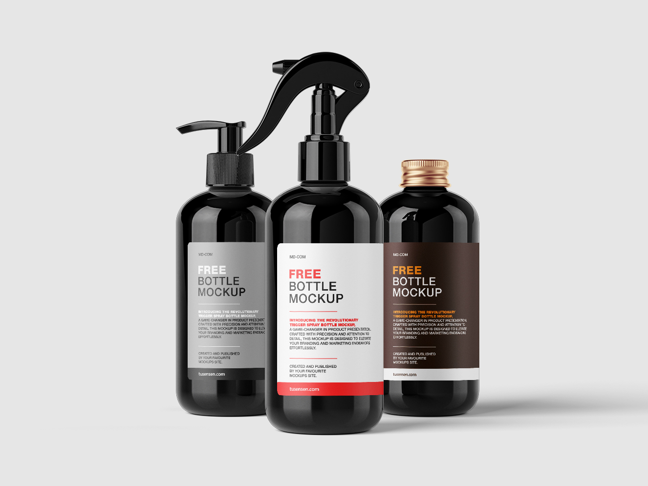 高质量按压瓶清洁喷雾瓶样机组合6组插图