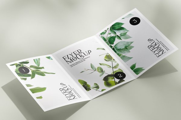 高质感三折页传单样机5组