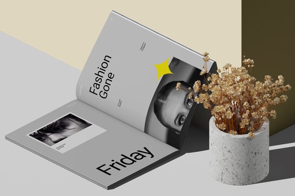 A4展开式杂志画册样机