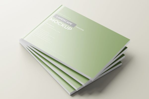 高质感杂志画册封面样机5组