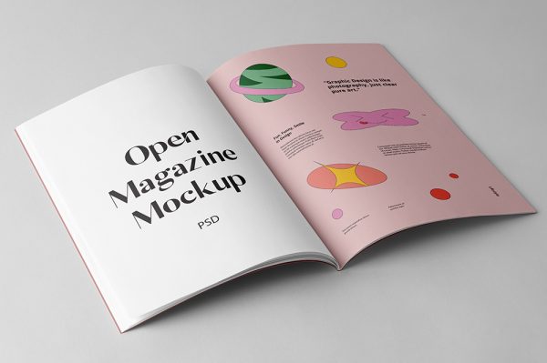 展开的A4杂志画册样机