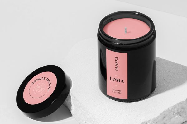 石头上的高级蜡烛香薰