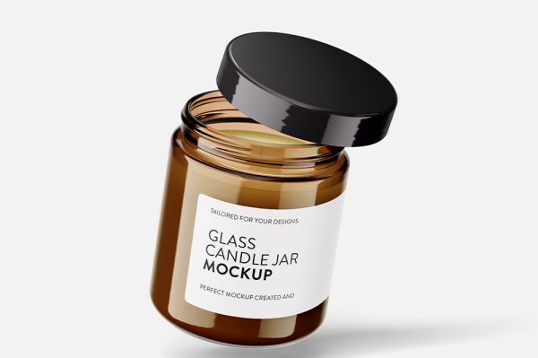 6 组玻璃罐蜡烛香薰样机