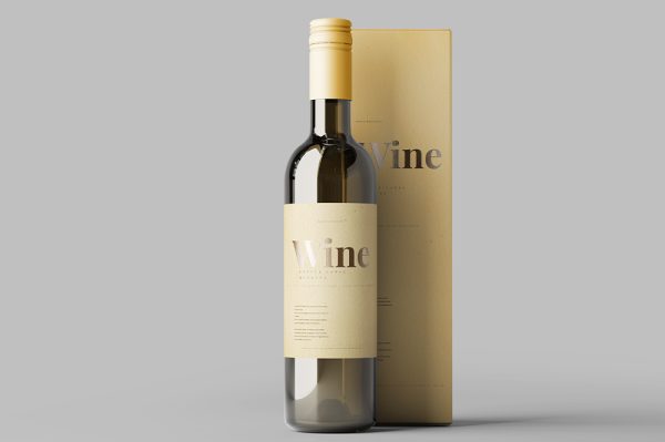 带纸盒的葡萄酒红酒样机5组