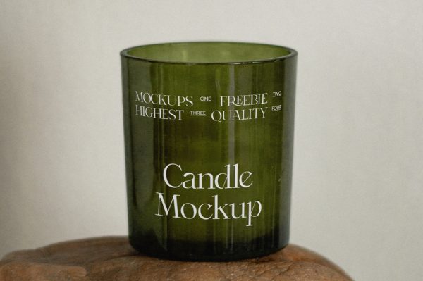 在石头上的蜡烛香薰样机