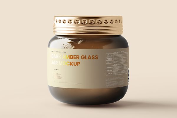 高质感圆形食品玻璃罐样机5组