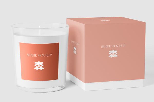 透明蜡烛香薰玻璃罐和包装盒