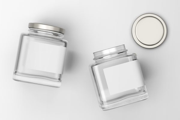 方形玻璃罐样机