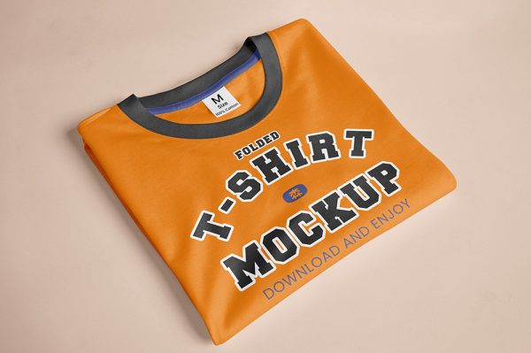 高质感折叠T恤样机