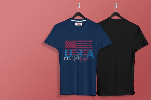 高质感v领T恤样机