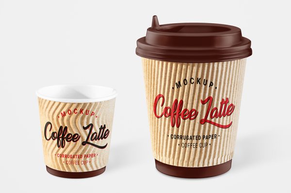 高质感咖啡杯和纸杯样机3组