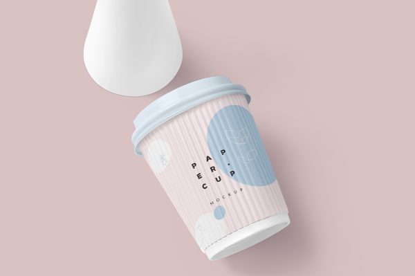 高质感咖啡杯奶茶杯样机4组