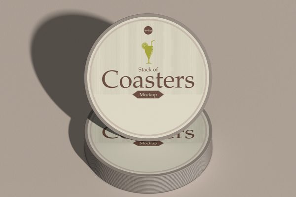 堆叠的圆形杯垫样机