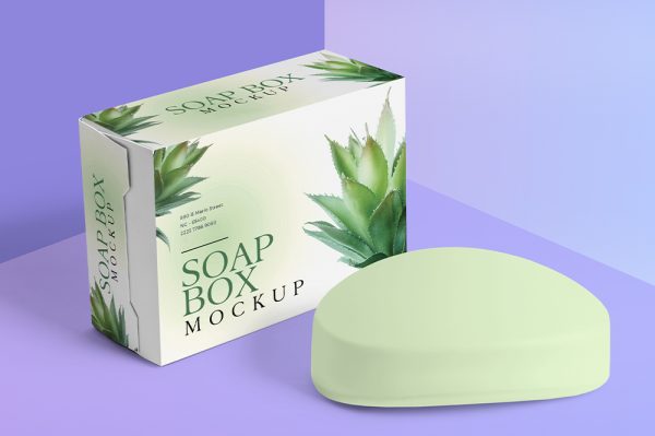 肥皂和肥皂盒包装样机
