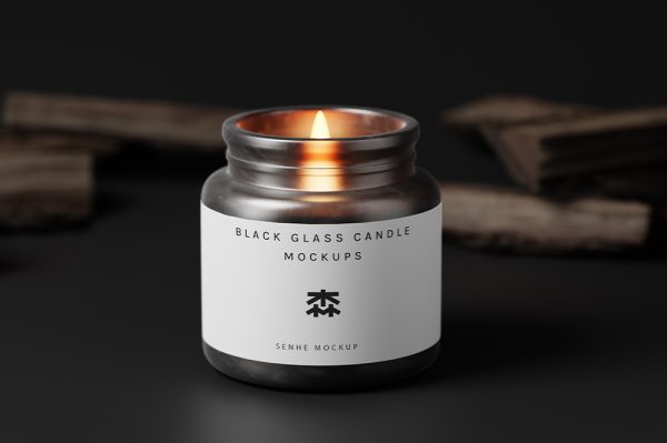 8 组玻璃罐蜡烛香薰样机