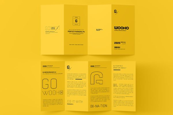 高质感四折页样机4组