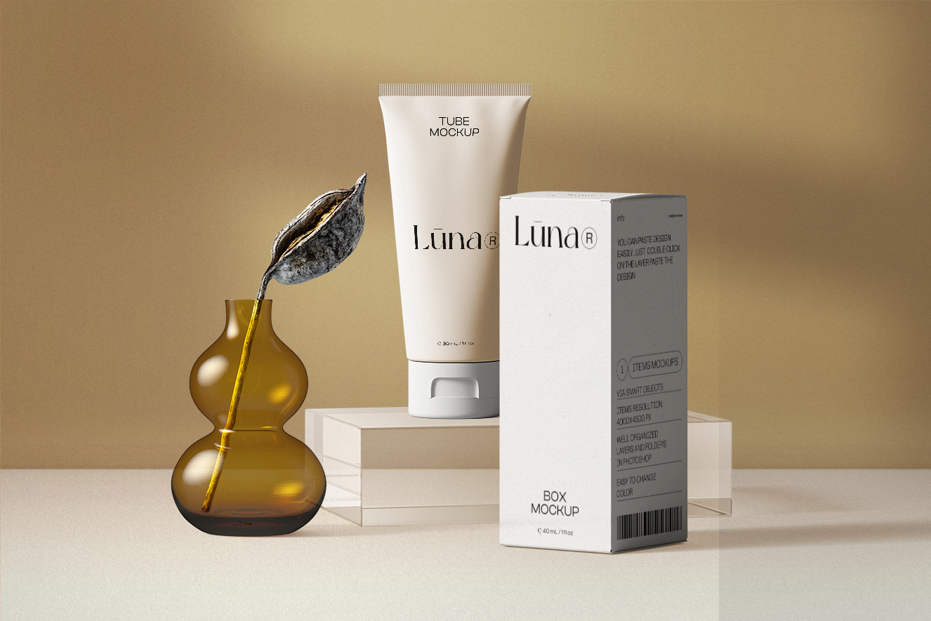 精致场景带盒洗面奶样机插图