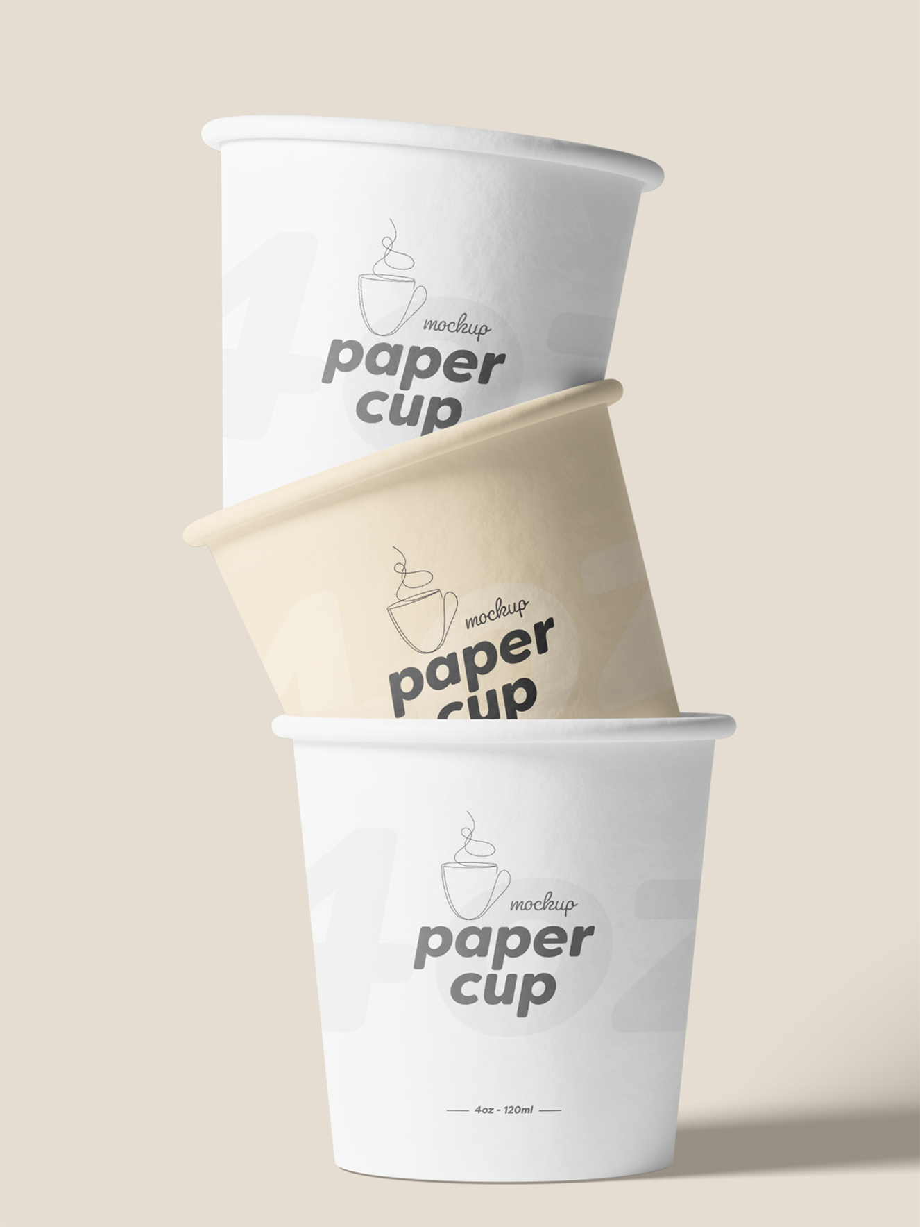 高级感一次性纸杯样机4组插图