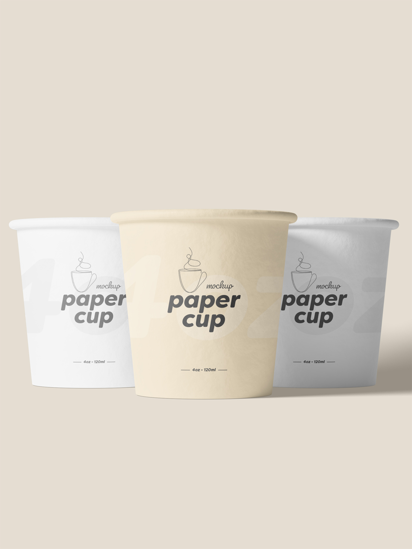 高级感一次性纸杯样机4组插图2